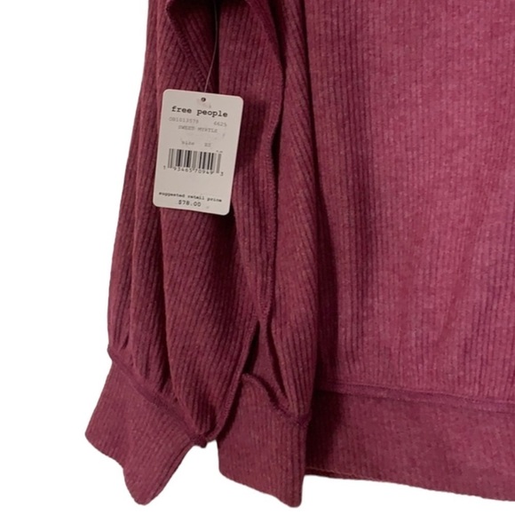 - NWT Free People Heathers Pink Main Squeeze Hacci Top Oversized Soft - Picture 11 of 13
